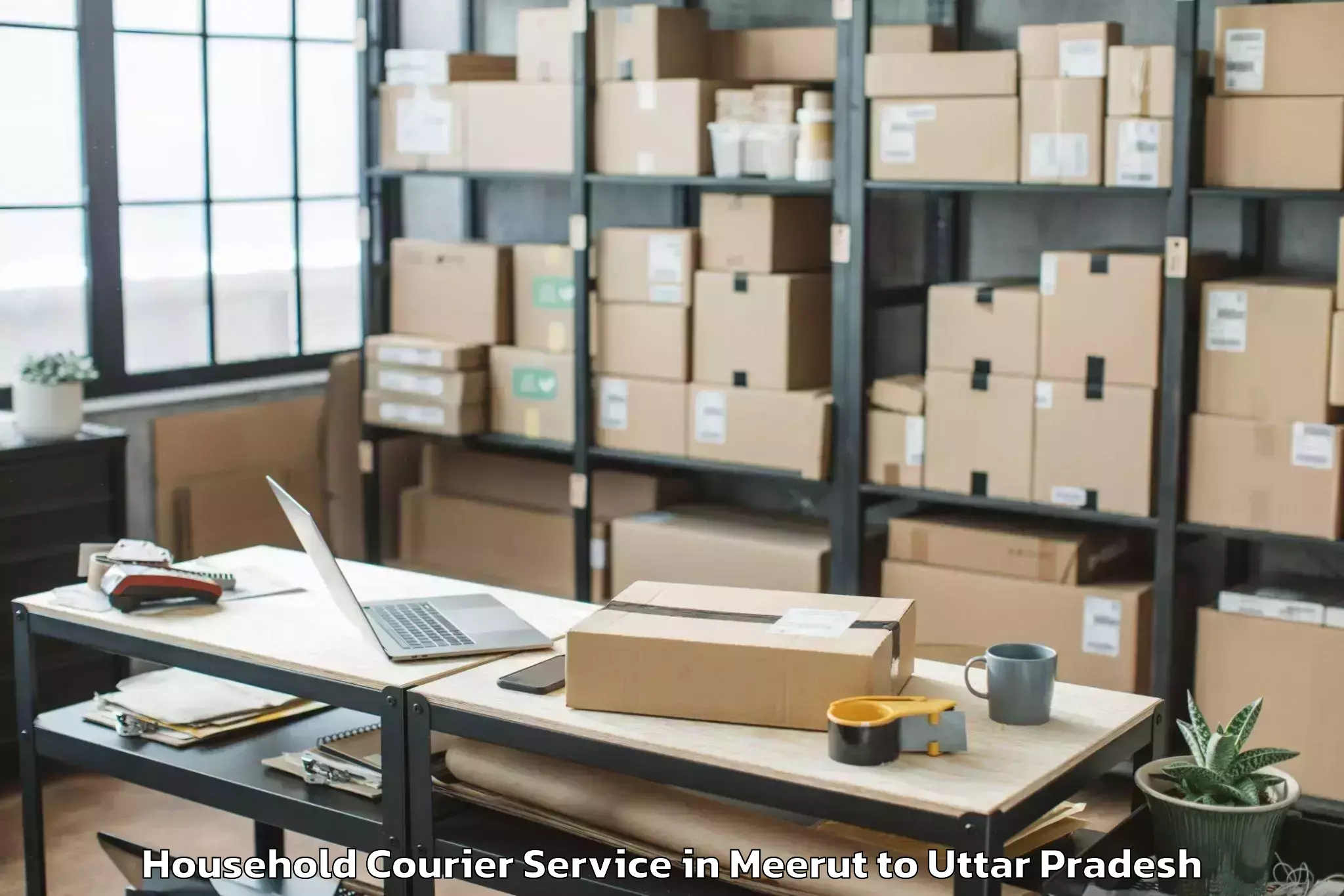 Book Meerut to Bilsi Household Courier